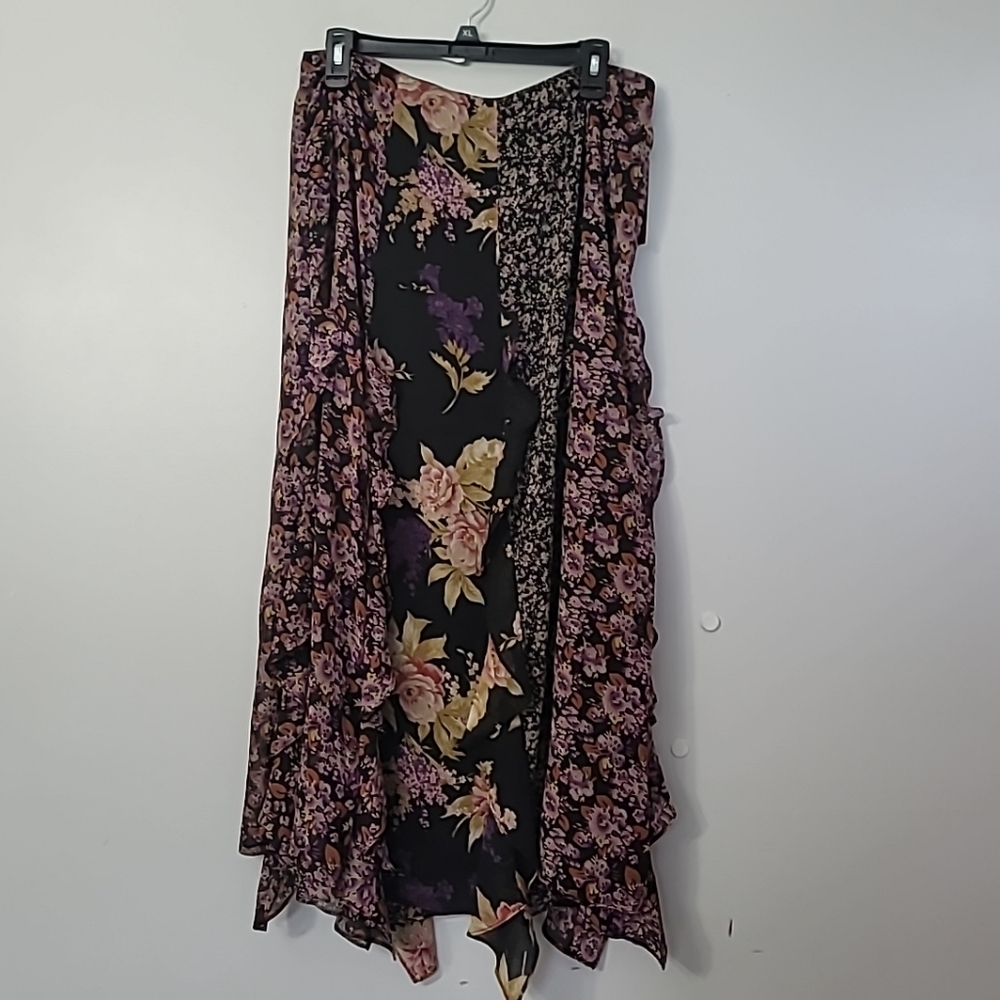 Lauren Ralph Lauren Mixed-Floral Ruffle-Trim Georgette Skirt - Picture 6 of 11